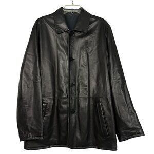 Robert Comstock Endurance Reversible Leather Nylon Button Jacket